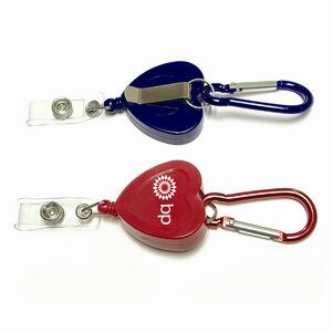 Heart 29" Retractable Badge Holder with Carabiner
